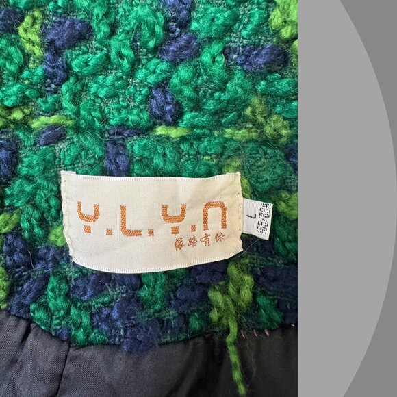 YLYN Womne's Tweed Green/Blue Sweater, Large - Picture 3 of 3